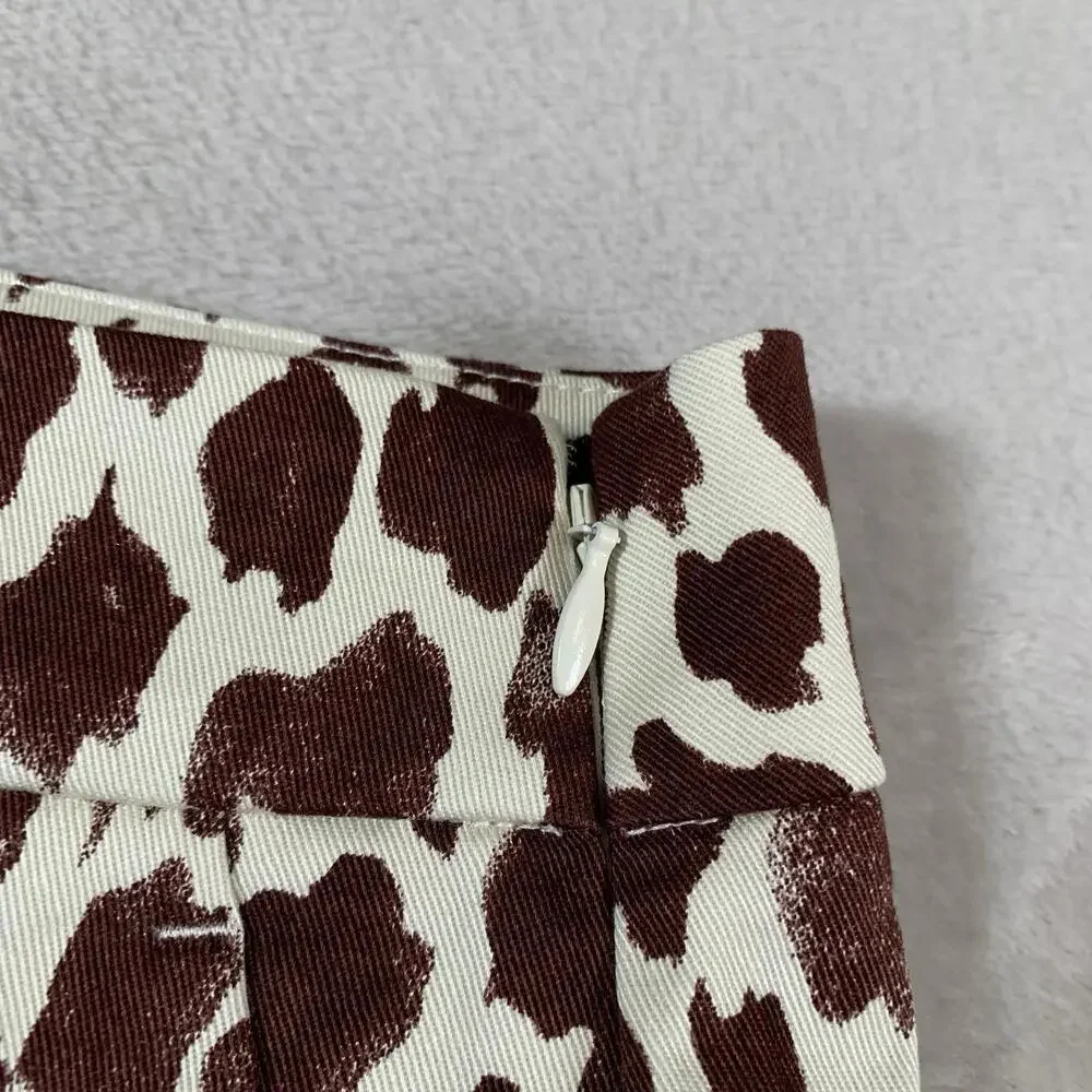 J.CREW Slim Bermuda‎ Shorts Womens 8 Brown Tan Giraffe Stretch Side Zipper NEW - Picture 3 of 15